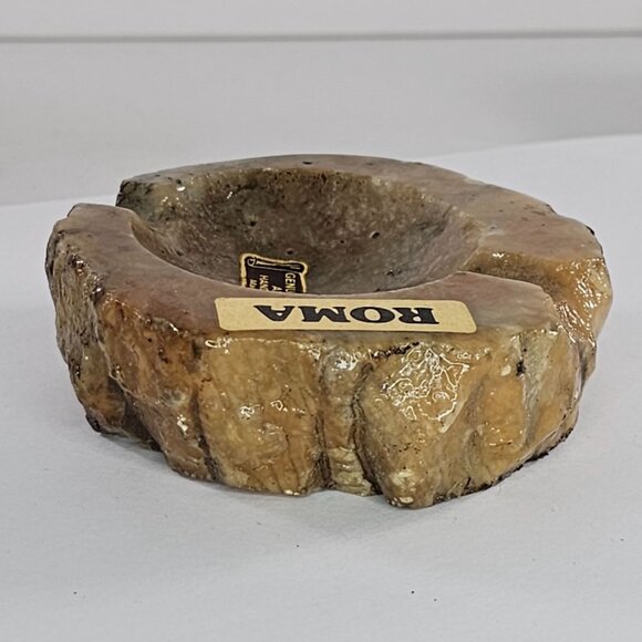 Vintage Genuine Alabaster Hand Carved Ashtray Italy Mid Century - Picture 5 of 8